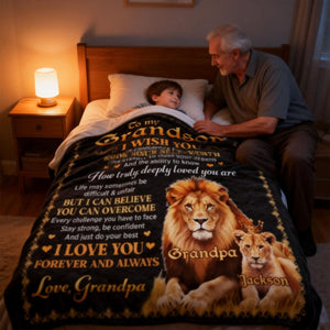 Just Do Your Best - Personalized Custom Fleece Blanket Gift for Son, Grandson, Daughter