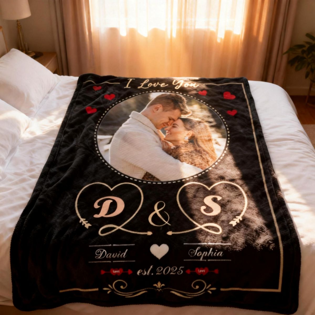 Loving Gift For Couples Custom Photo I Love You - Personalized Fleece Blanket