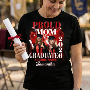 Proud Mom Dad Grandma Grandpa Of A 2026 Graduate Custom Photo - Personalized Shirt - Family Matching Graduation Shirt