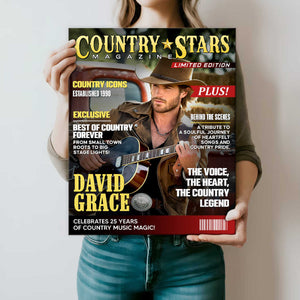Personalized Country Stars Magazine Cover Canvas, Custom Country Stars Photo Canvas, Cool Gift For Music Lover