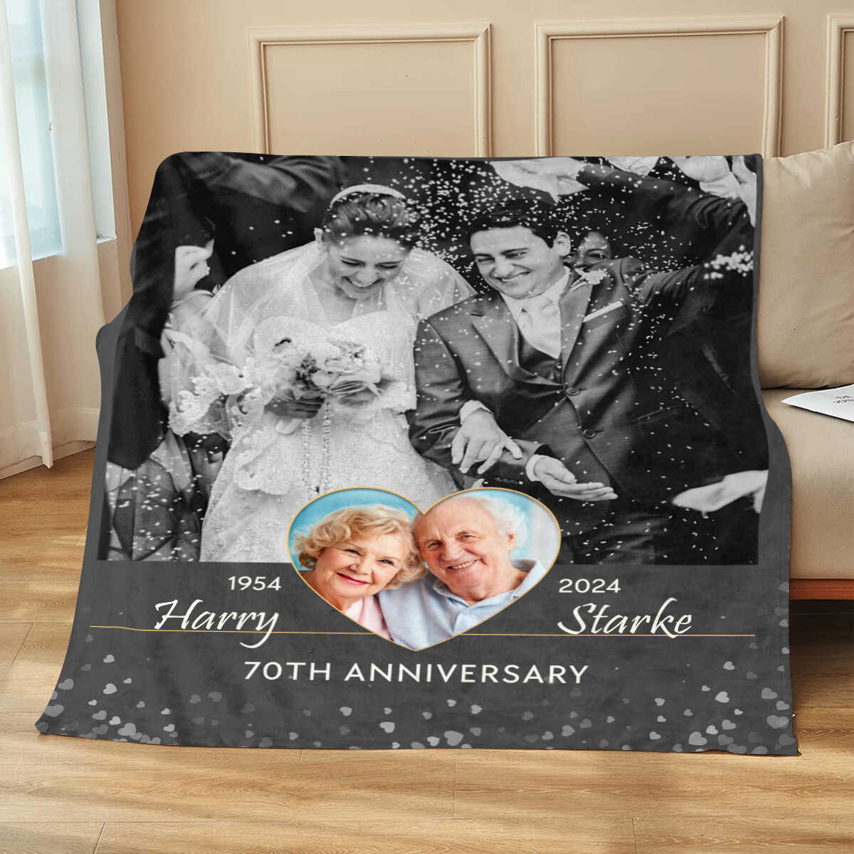 To Grow Old Together Personalized Anniversary Blanket Gifts for Couple