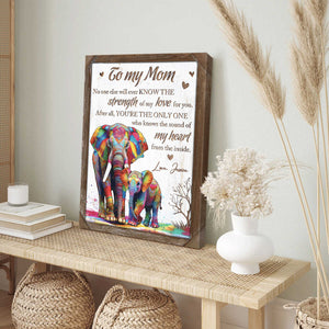 Personalized Mother And Baby Elephant Canvas