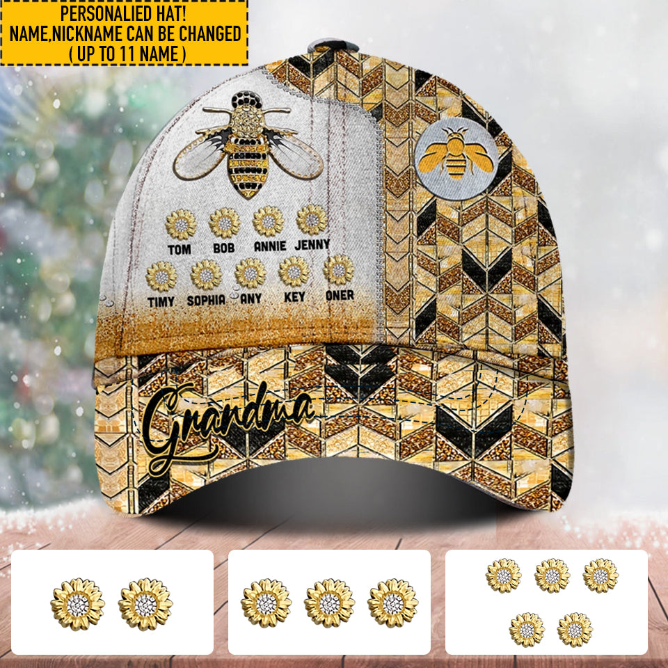 Personalized Grandma's Kid Peaked Cap Printed