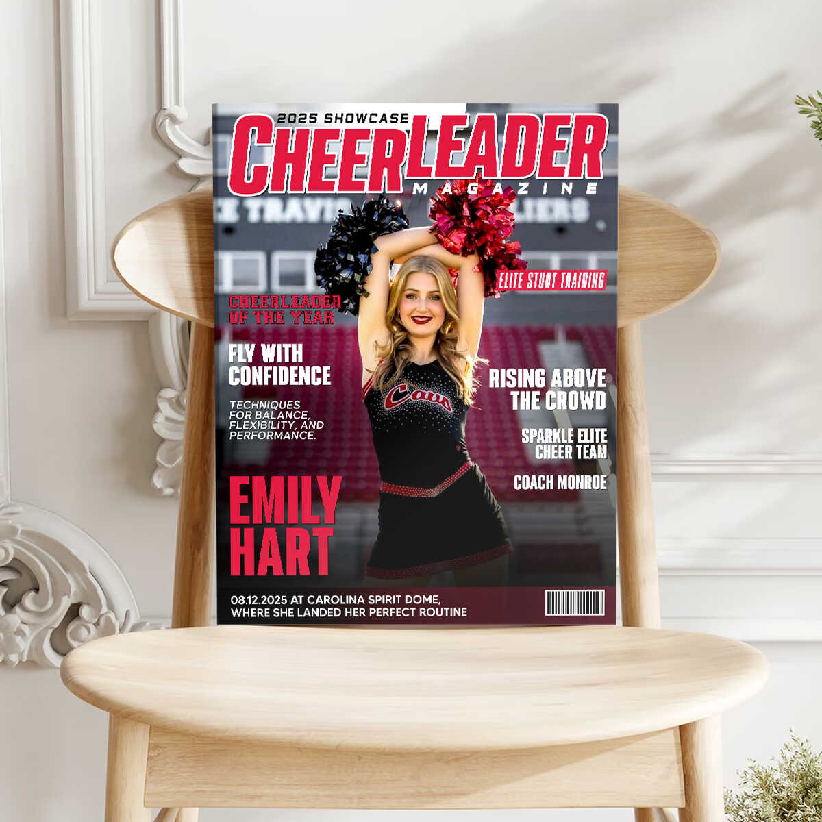 Personalized Cheerleader Magazine Cover Canvas, Custom Cheer Magazine Cover, Cheerleader Gift