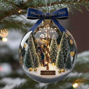 Honoring the Lineman Christmas Ornament Personalized Gifts For Lineman