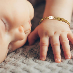 Personalized Baby Name and Birthstone Bracelet