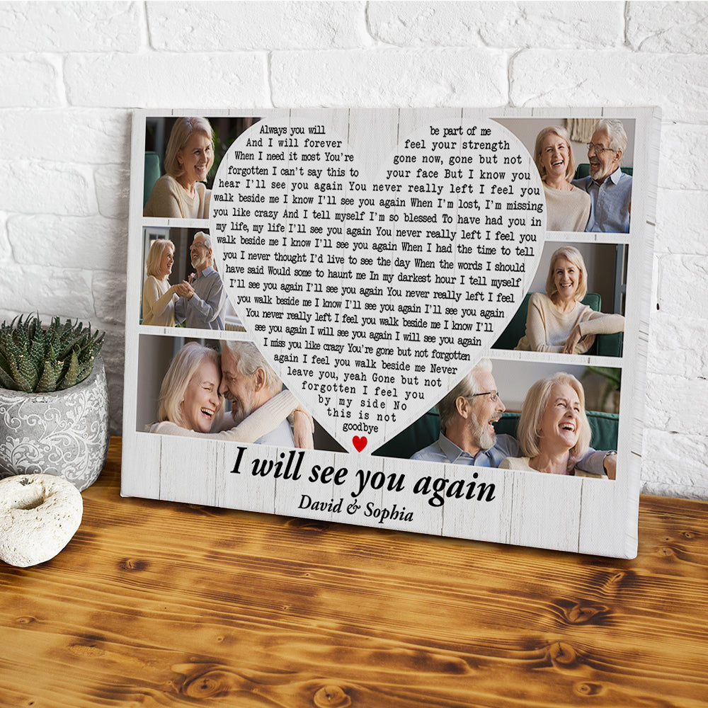 I Will See You Again, Custom Couple Photo Canvas Print, Gift For Couple, Memorial Gifts