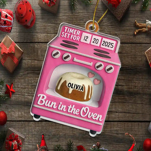 Baby Expecting Pregnancy Gift Bun In The Oven Personalized Acrylic Ornament