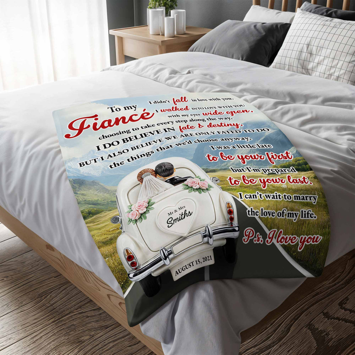 To My Fiancé - Personalized Custom Blanket - Gift For Lovers