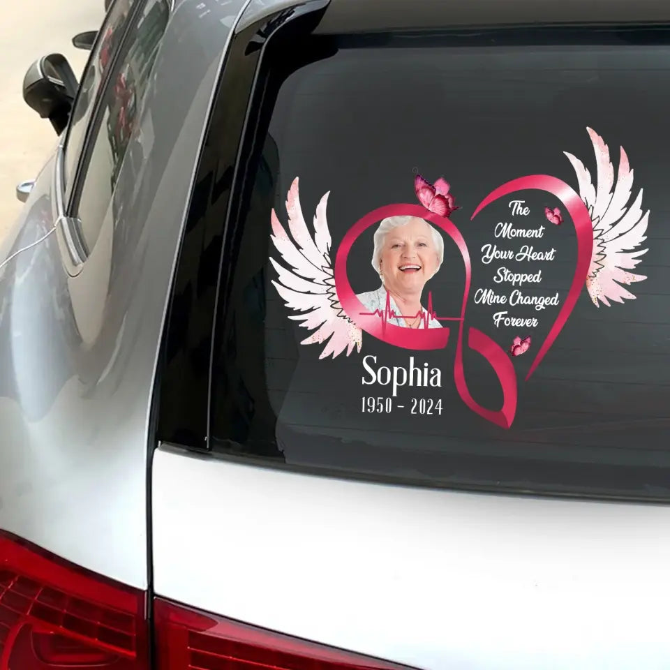 The Moment Your Heart Stopped Mine Changed Forever - Personalized Decal, Custom Photo