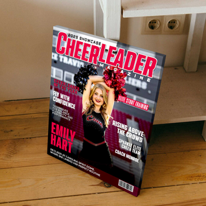 Personalized Cheerleader Magazine Cover Canvas, Custom Cheer Magazine Cover, Cheerleader Gift