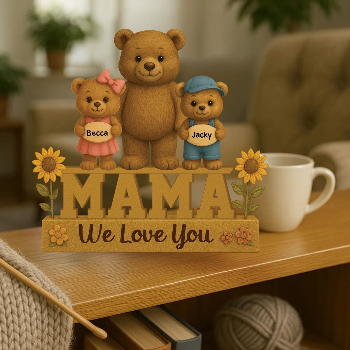 Mama I Love You, Personalized Mother's Day Gift, Custom Shaped Acrylic Plaque