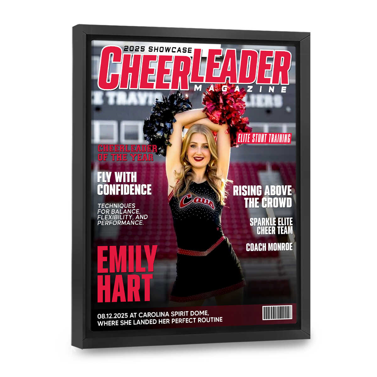 Personalized Cheerleader Magazine Cover Canvas, Custom Cheer Magazine Cover, Cheerleader Gift