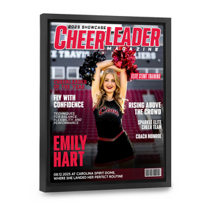 Personalized Cheerleader Magazine Cover Canvas, Custom Cheer Magazine Cover, Cheerleader Gift