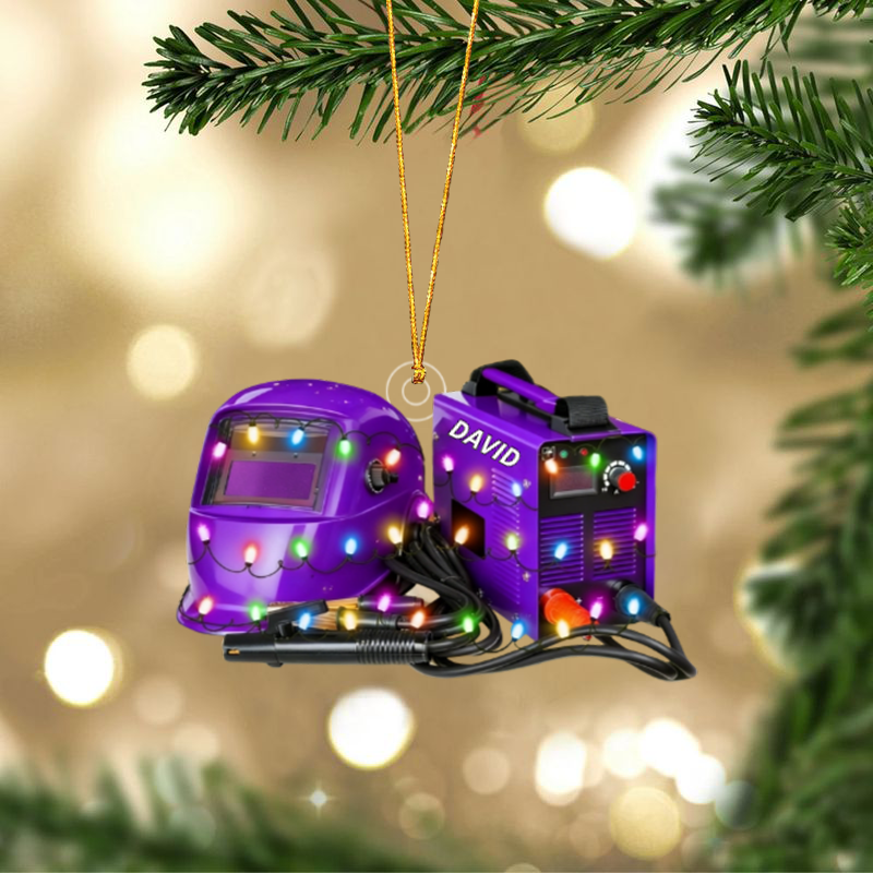 Personalized Welder Ornament Helmet And Gloves Christmas Ornament for Welders