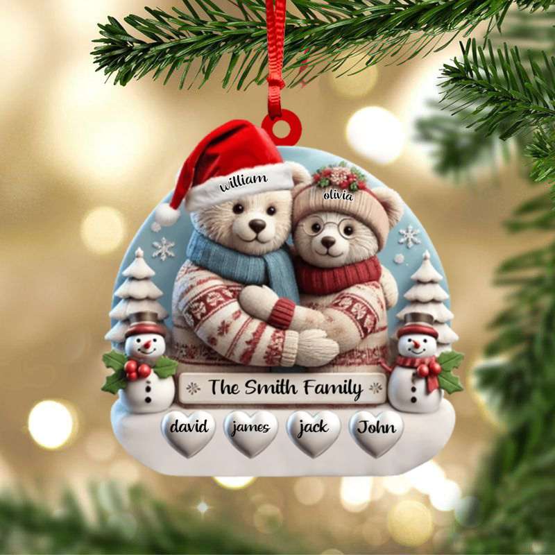 Personalized Name Family Bear Christmas Ornament Family Christmas Gift