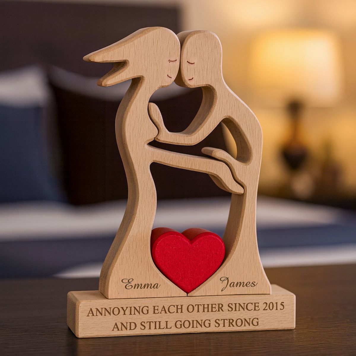 Couple Funny Puzzle Gift For Her Gift For Him - Personalized Wooden Family Puzzle