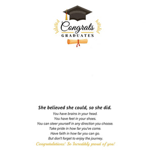 Engraved Name Personalized Bachelor Hat Graduation Initial Necklace