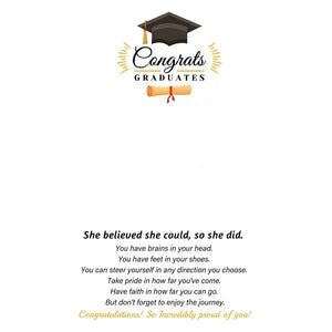 Engraved Name Personalized Bachelor Hat Graduation Initial Necklace