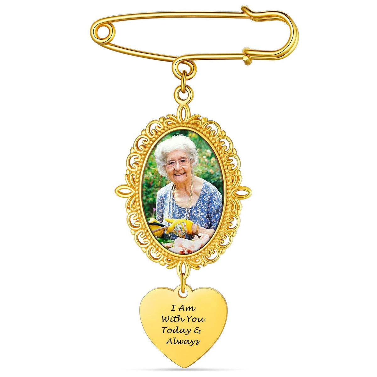 Personalized Wedding Bouquet Picture Charms Brooch Pins