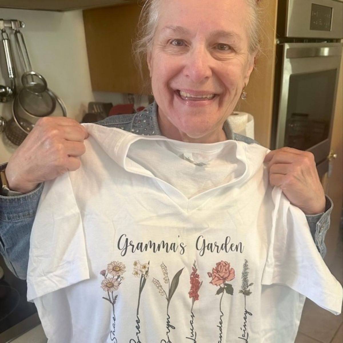 Custom Birth Flowers and Names,  Personalized Mama Garden T-Shirt