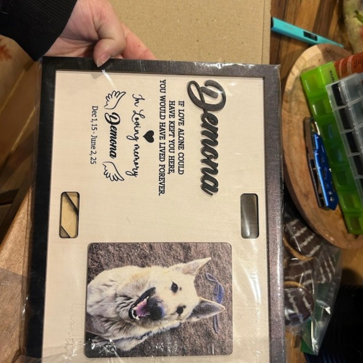 Personalized Dog Memorial Wood Frame With Collar Holder, Memorial Pet Collar Sign with Photo, Dog Memorial Gifts, Dog Sympathy Gift