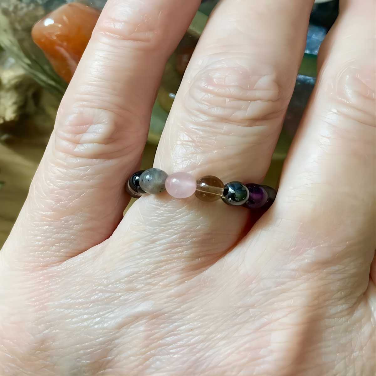 Healing crystals,Beaded elastic ring