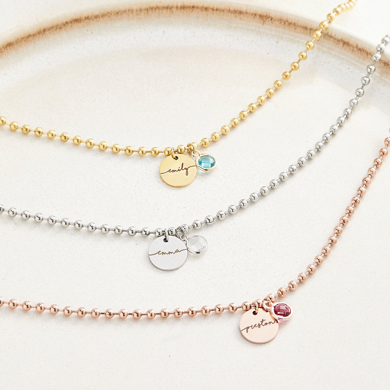 Personalized Baby/Kids Birthstone Necklace