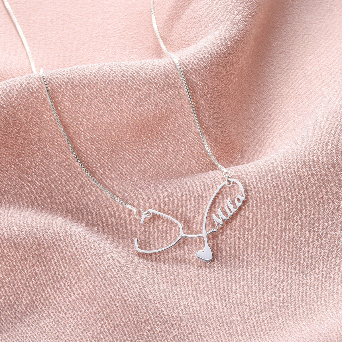 Personalized Nurse Stethoscope Necklace With Name - Ideal Graduation Gift For Medical Professionals