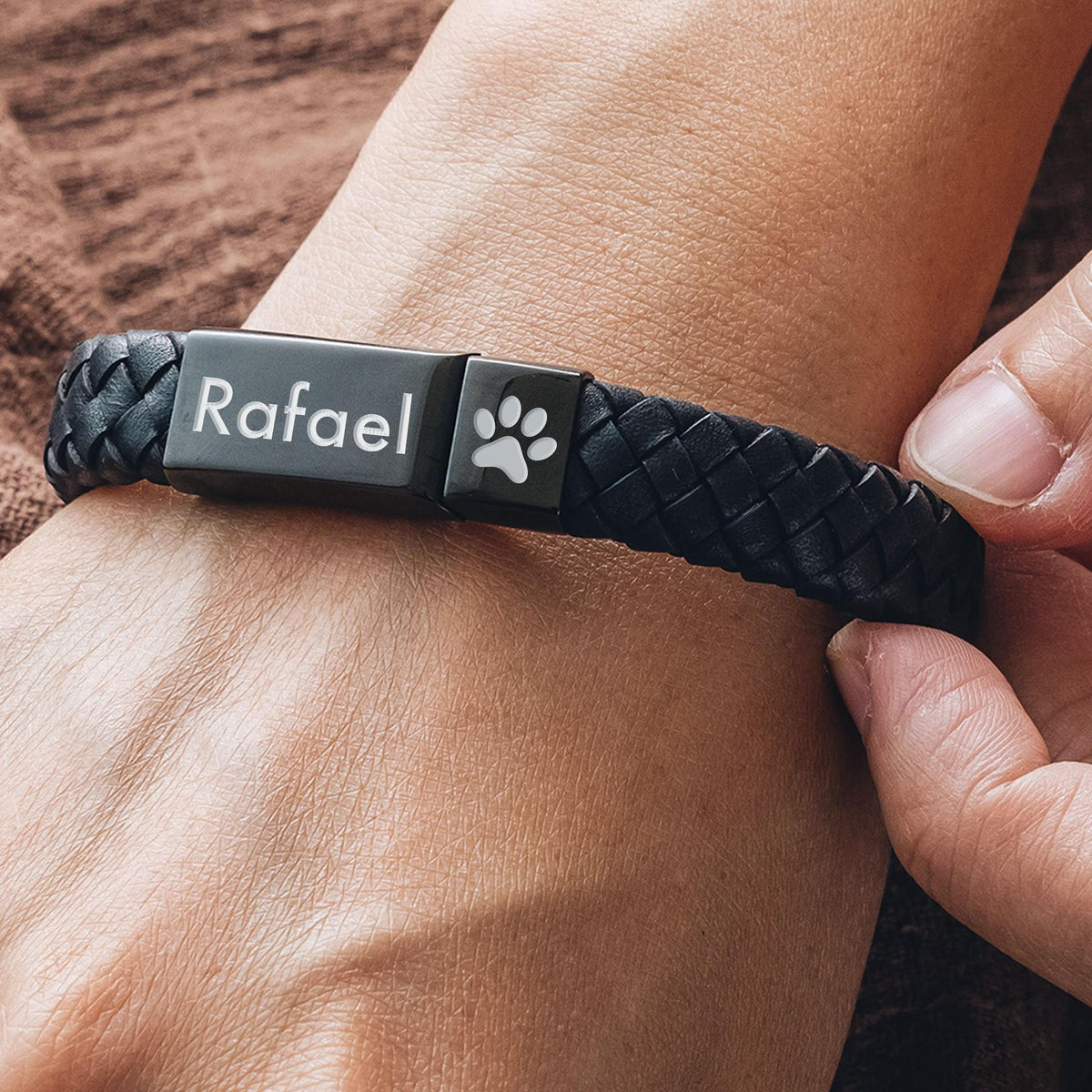 Custom Cremation Bracelet, Personalized Ashes Bracelet Dog Urn Bracelet Leather, Engraved Pet Ashes Bracelet, Pet Memorial Gift