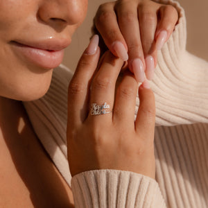 Personalized Double Name Ring Gift For Mom, Best Friend Gift