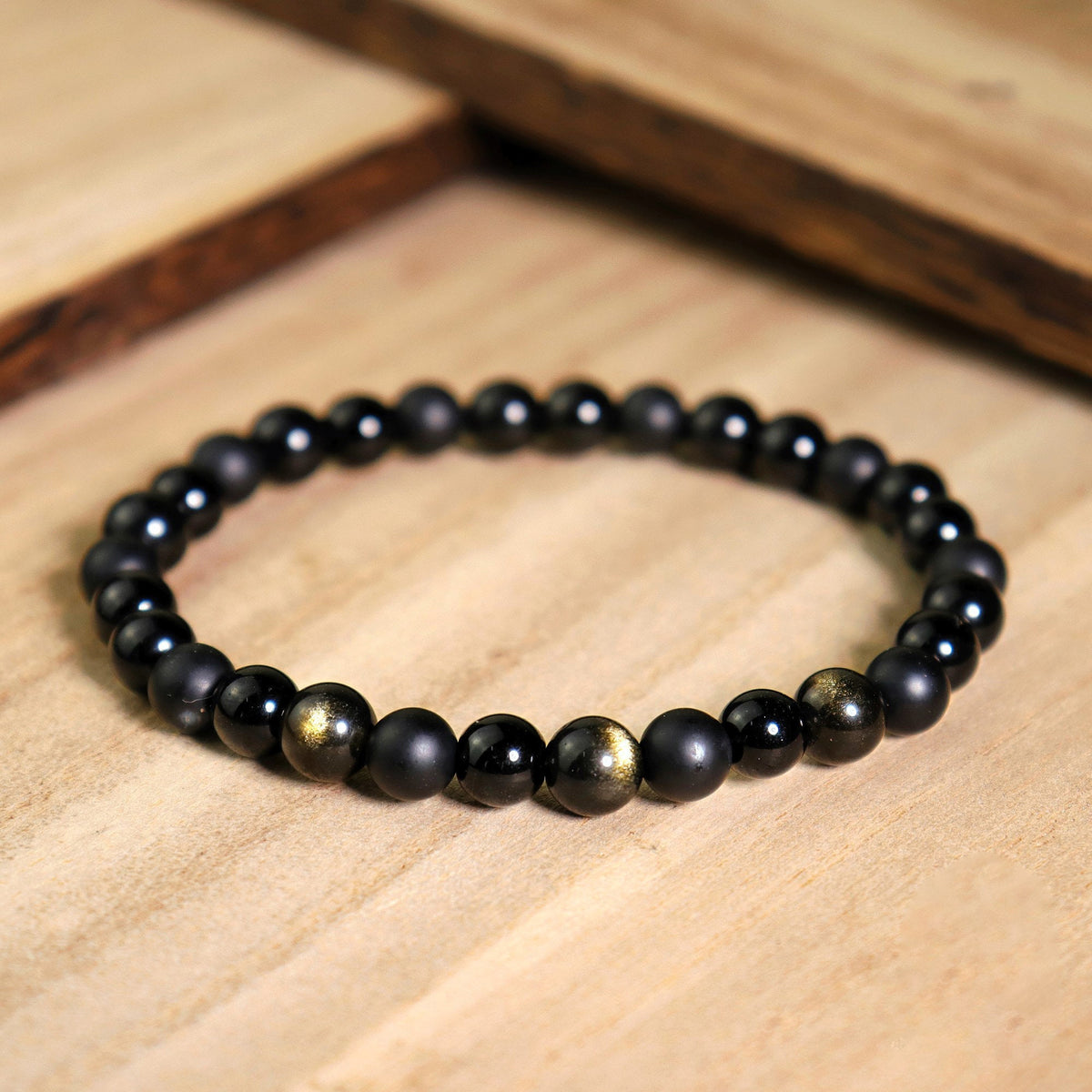 Triple protection bracelet, agate gold obsidian bracelet - Healing crystal bracelet