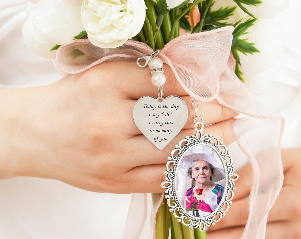 Personalized Photo Charm for Bridal Memorial Bouquet Charm Pendant
