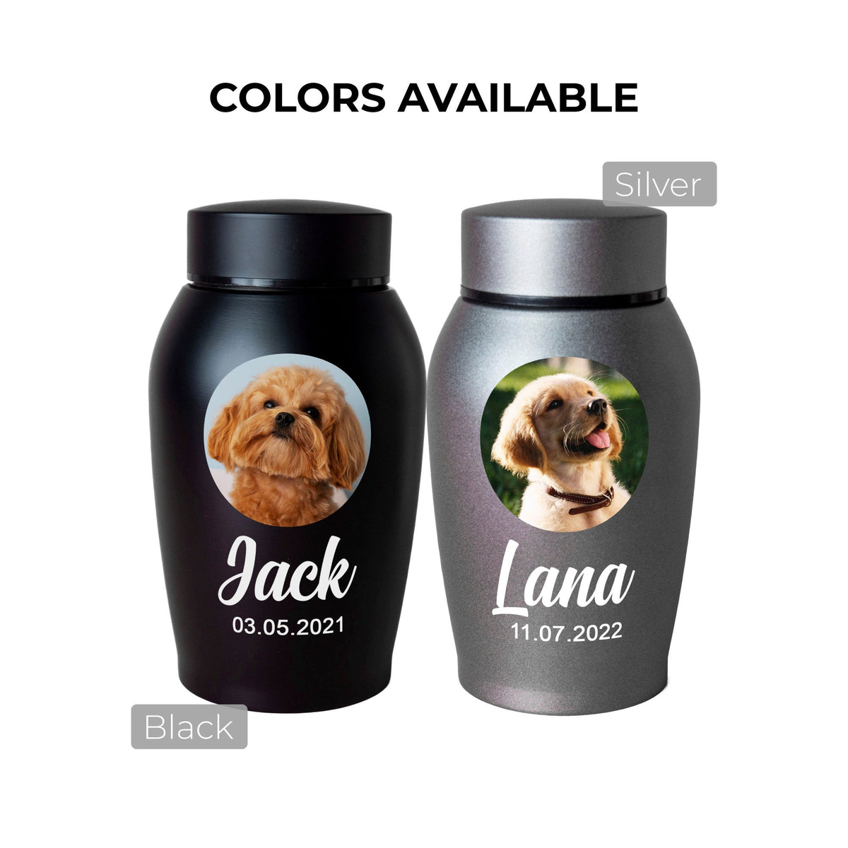 Custom Pet Photo Urn for dogs ashes, Personalized Dog Memorial Cremation Urn, Pet Memorial Gift