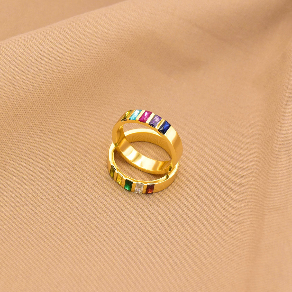 Personalized 1-8 Birthstones Mother Grandmas Family Ring