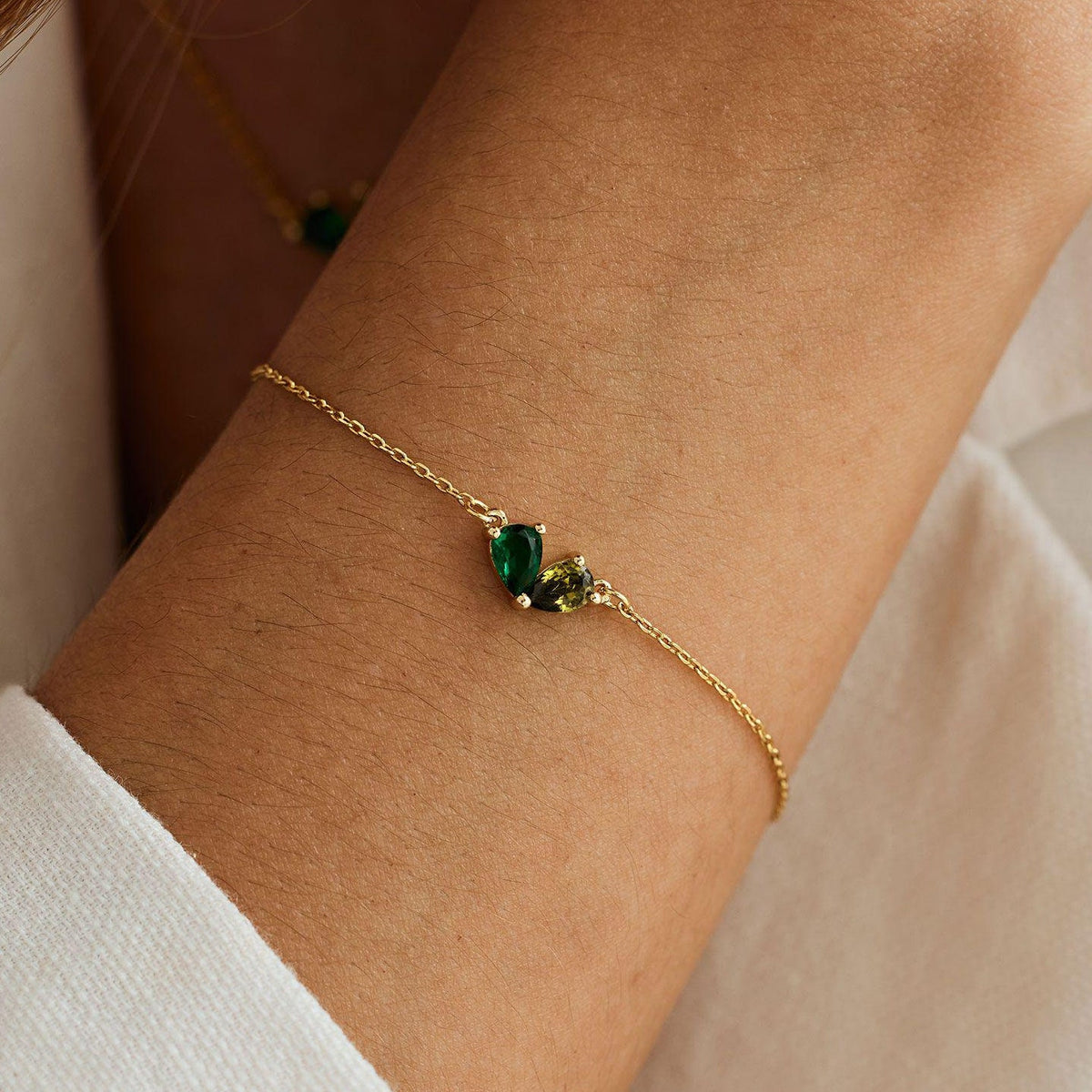 Custom Heart Birthstone Bracelet, 2 Birthstone Bracelet, Mothers Gift,Birthday Gift for Her