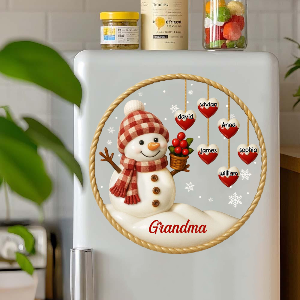 Snowman and Hearts Personalized Decal For Family