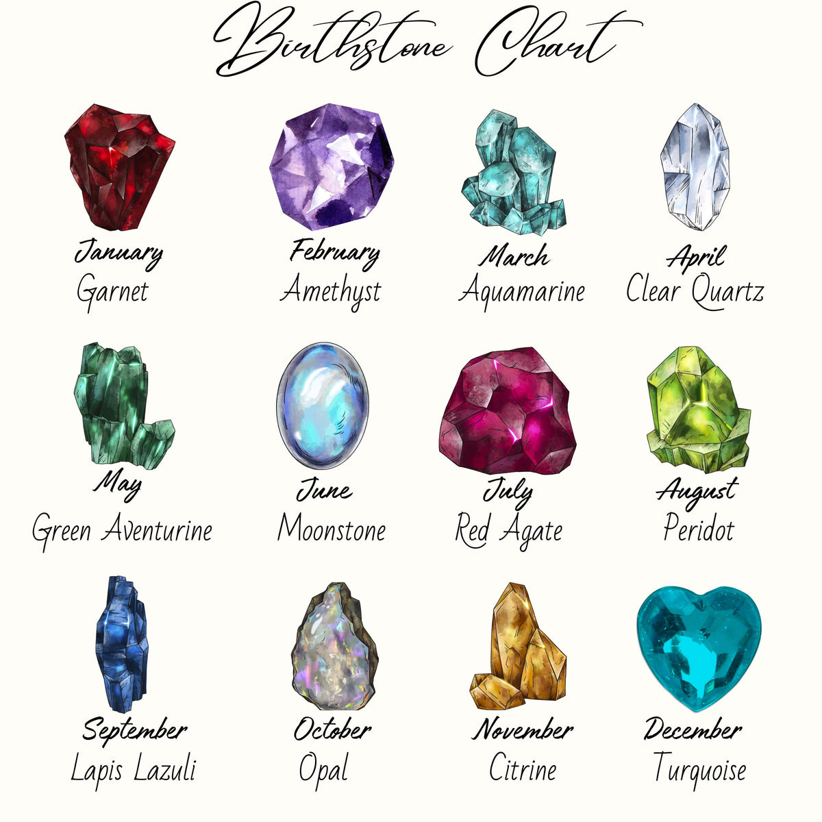 Birthstone Flower Necklaces Dainty Chain Necklace 12 Birth Month Crystal Necklace for Women