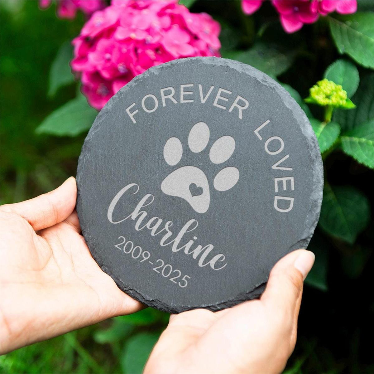 Personalized Engraved Pet Memorial Garden Stone Dog Loss with Hanging Stake