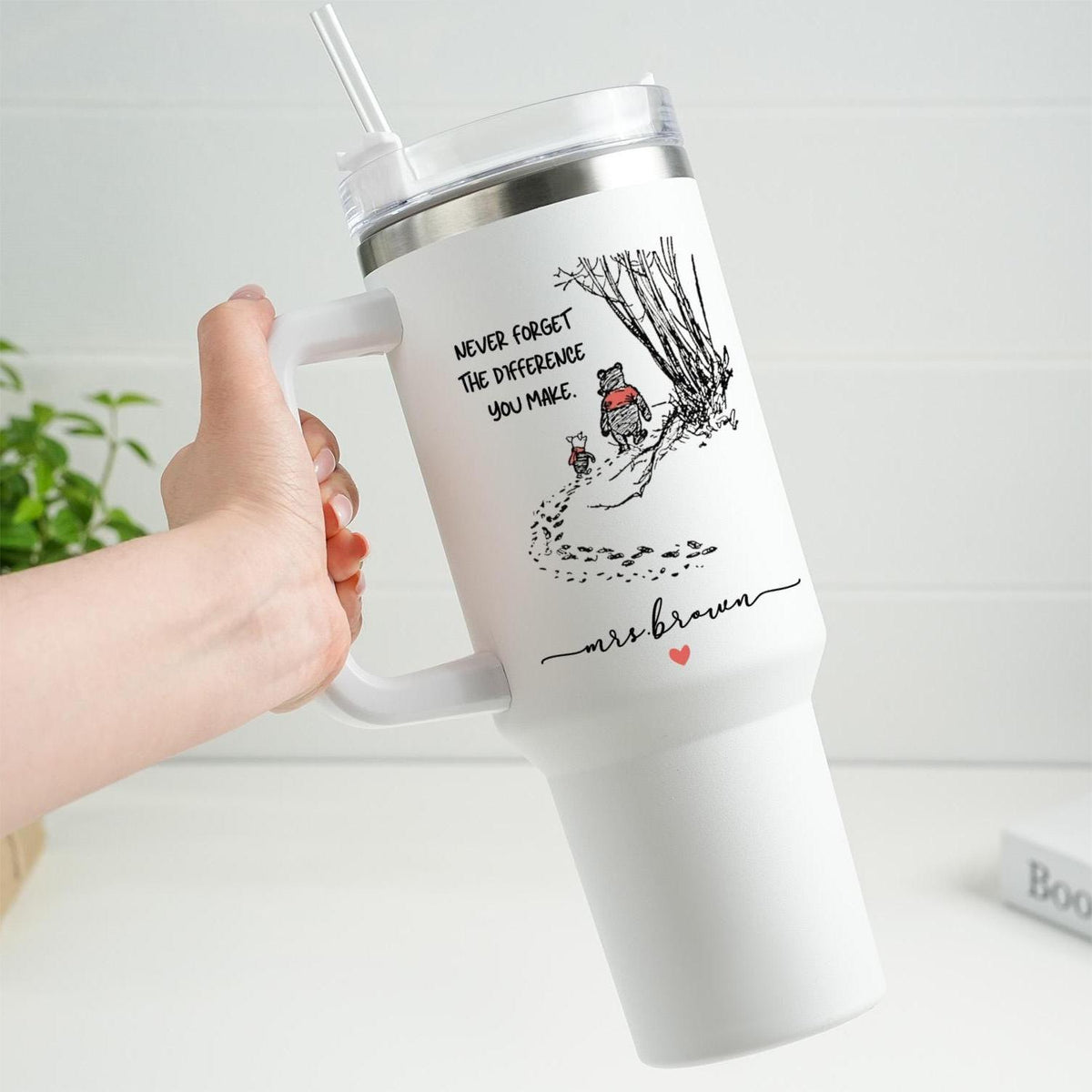 Never Forget the Difference You Make Personalized 40oz Tumbler Teacher Appreciation Gift
