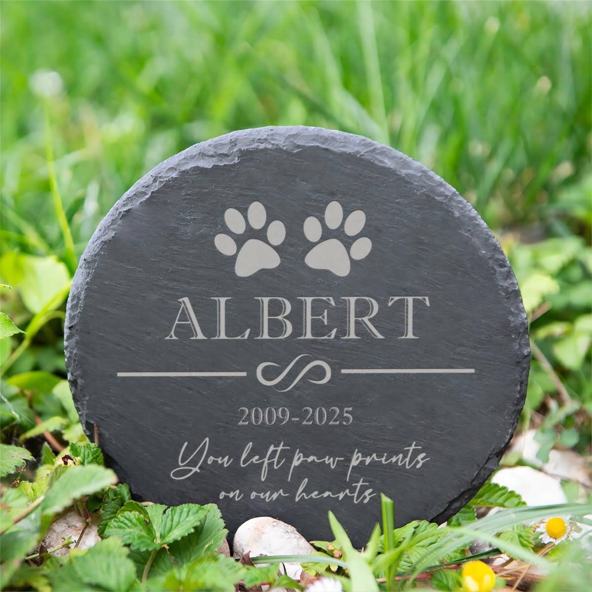 Personalized Engraved Pet Memorial Garden Stone Dog Loss with Hanging Stake