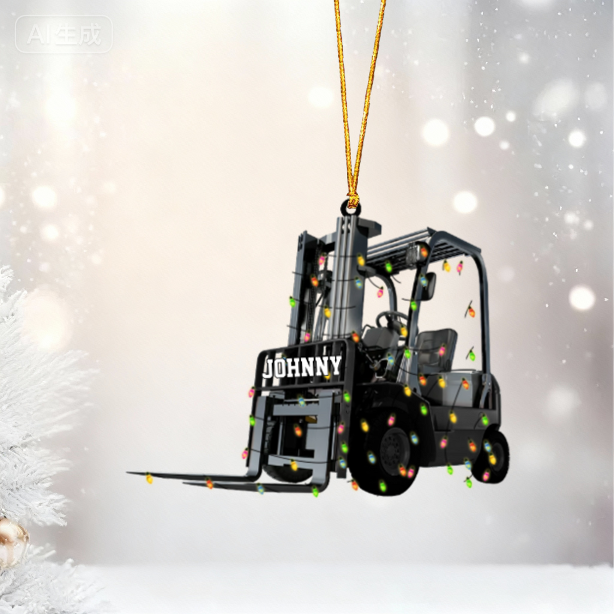 Personalized Forklift Ornament Christmas Gift for Operators and Industrial Workers