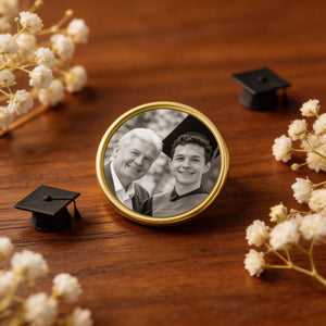 Family Memorial Gifts Custom Photo In Loving Memory Memorial Lapel Pin - Gift for Graduation Day