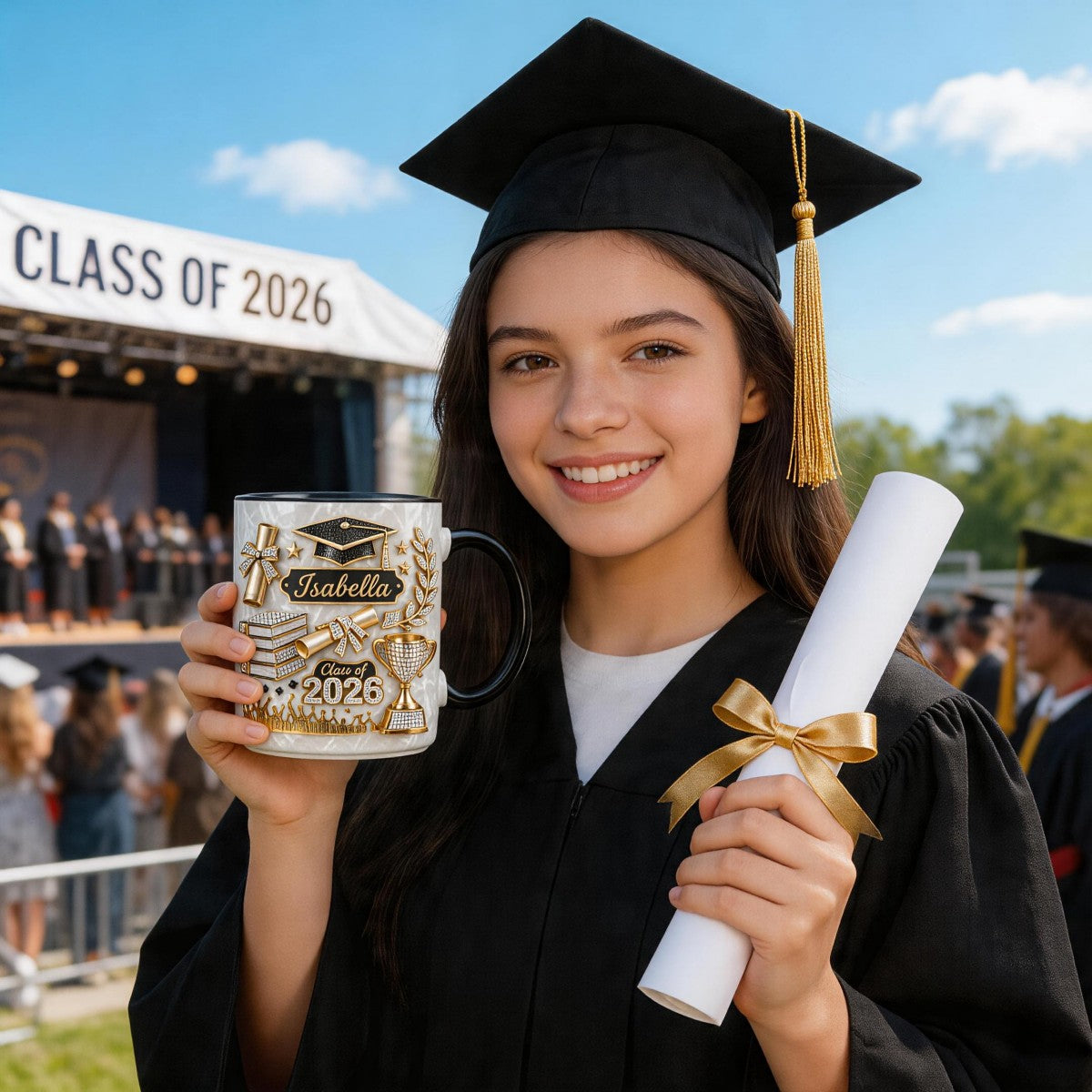 3D Effect Coffee Mug - Personalized Graduation Gift For Graduates