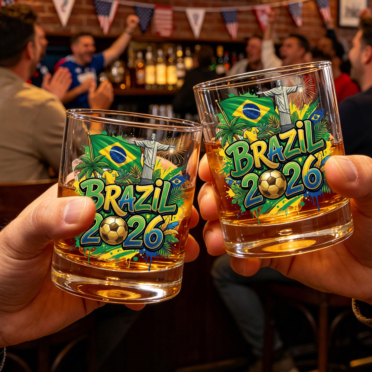 Personalized 2026 Soccer Country Whiskey Glass | Perfect For Fan Events & Tailgates