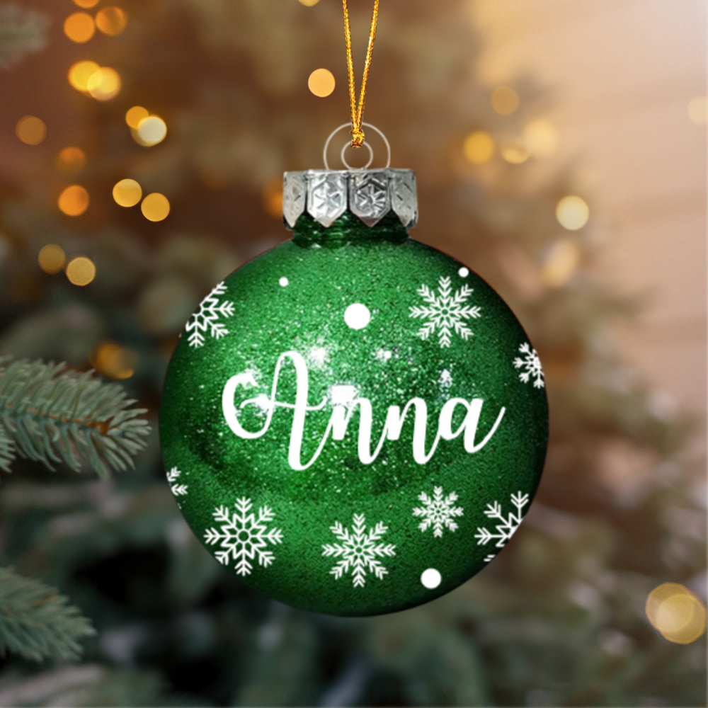 Christmas Ornaments With Name - Personalized Ball Acrylic Ornament