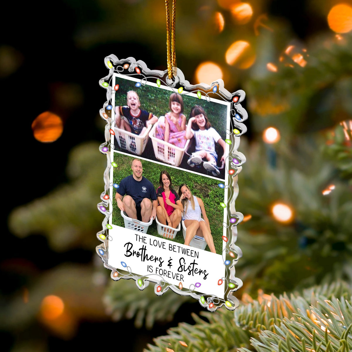 Childhood Photo Upload - Funny Moment For Family, Siblings - Personalized Acrylic Ornament