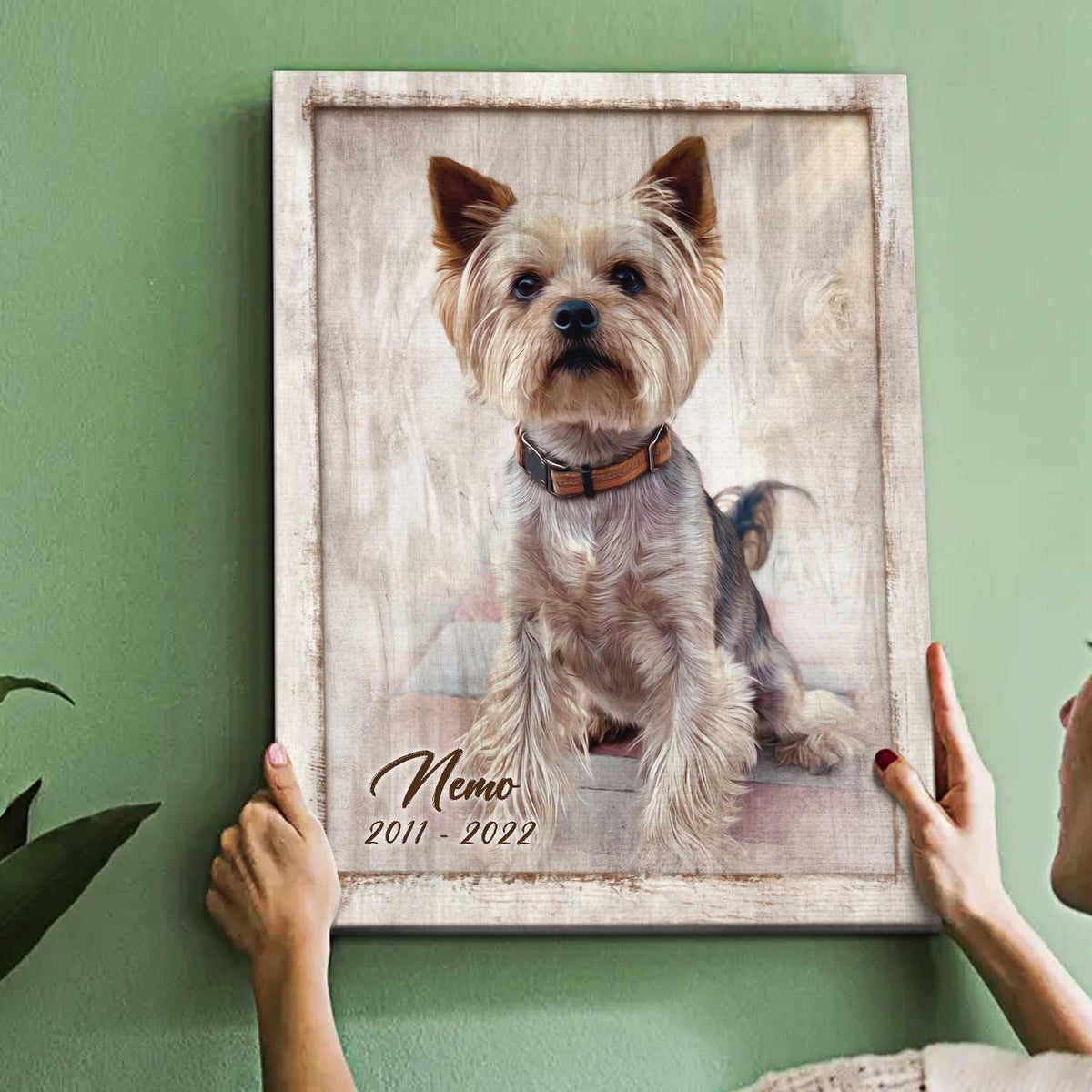 Custom Pet Portrait Painting, Dog Portrait From Photo, Personalized Canvas Poster, Memorial Gifts