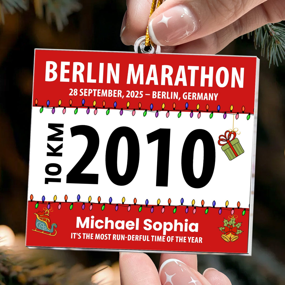 Race Bib For Runner - Personalized Acrylic Ornament
