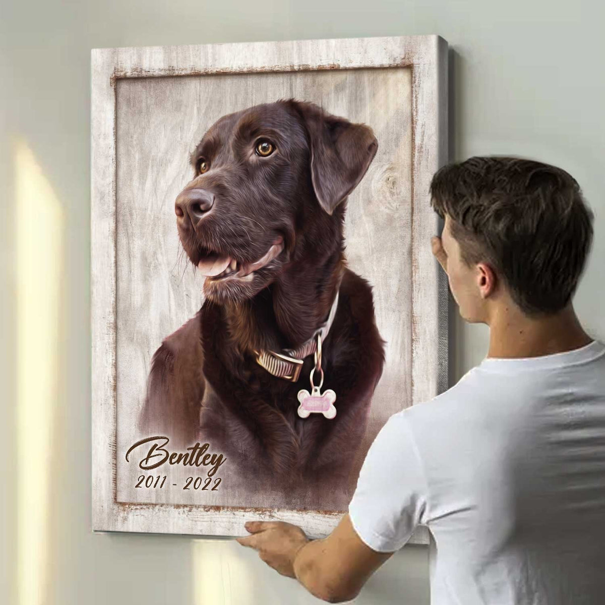 Custom Pet Portrait Painting, Dog Portrait From Photo, Personalized Canvas Poster, Memorial Gifts